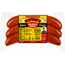 Savoie’s smoked chicken andouille sausage 14 oz Cajun sausage package